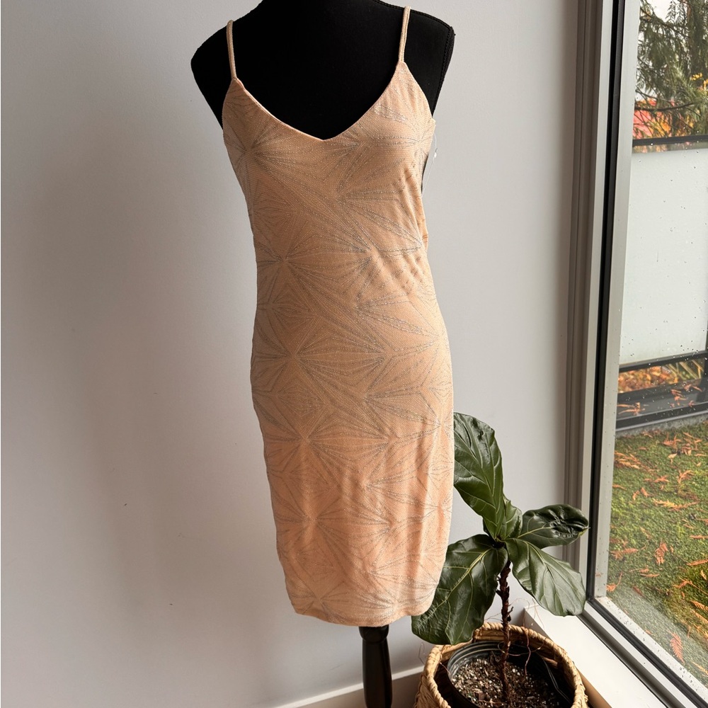 Noisy may pink and Silver Patterned Dress